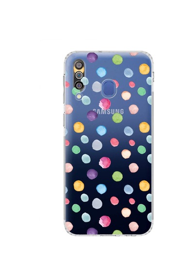 Samsung Galaxy M30 İle Uyumlu Water Color 6 Kamera Korumalı Şeffaf Kılıf Şeffaf