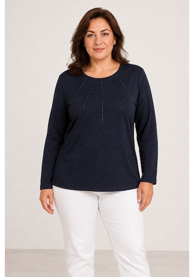 Bihan Store Yuvarlak Yaka Önü Boncuk İşlemeli Uzun Kollu Kadın Penye Bluz Y26-658 Lacivert Bihan Store Yuvarlak Yaka Önü Boncuk İşlemeli Uzun Kollu Kadın Penye Bluz Y26-658 Lacivert