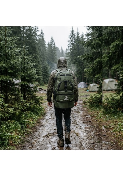 Bag Trend Bt Kamp Çantası 45 Litre Sırt Çantası Körüklü Trekking Outdoor Su Geçirmez 5 Gözlü Astarlı Yeşil