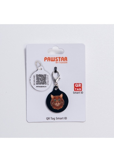Kahverengi Kedi Desenli Qr Tag Evcil Hayvan Künyesi İsimlik Pet Tag Köpek Künyesi Kedi Künyesi Qr Kodlu Künye