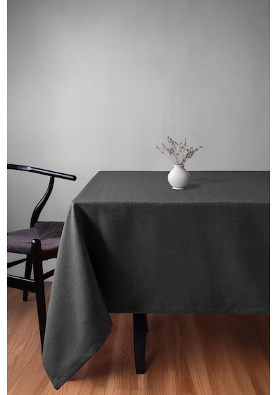 Ayrex Fabric Design Keten Dokulu Masa Örtüsü Antrasit, 140x240 Diğer