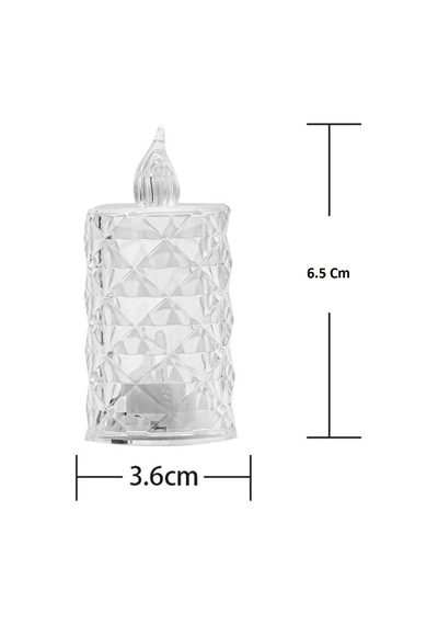 Hubrendy Çer Led Mum Şeffaf Kristal Led Mum Pilli Alevsiz Çay Mumu Düğün Doğum Günü Ortam Işığı Midi Diğer
