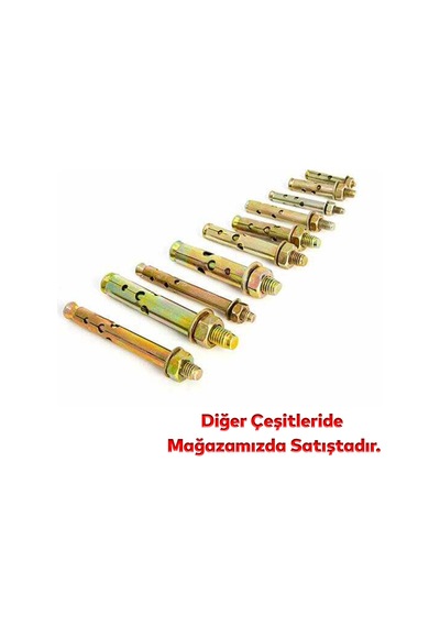 8 Adet Saplamalı Gömlek Çelik Dübel M6x65 Mm Raf Montaj Bağlantı Zemin Monte Betona Asma Aparat