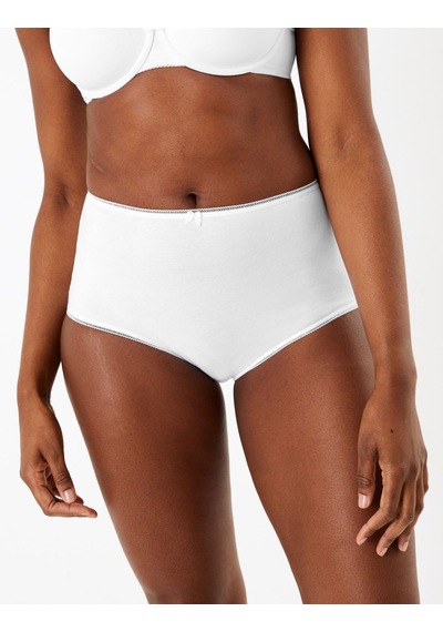 Marks & Spencer 5'li Cotton Lycra Full Brief Külot Seti Beyaz