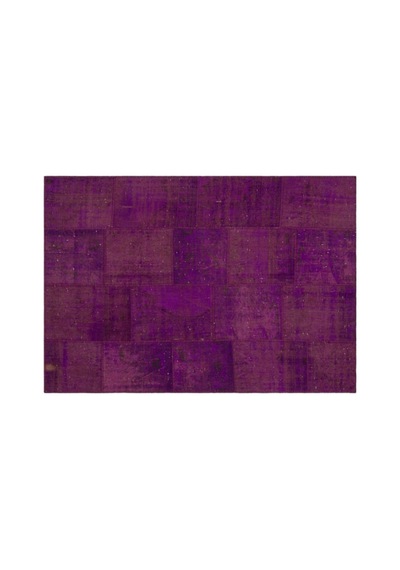 El Dokuması Patchwork Vintage Yün-pamuk Mor Halı 21523 160 X 230 Cm