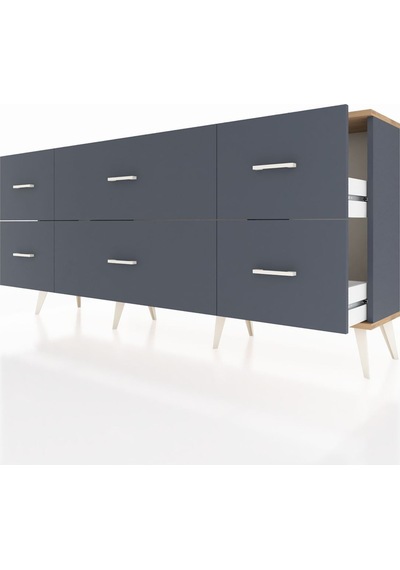 Arges Konsol 6 Çekmeceli 176x30x83 Antrasit-antrasit/antrasit Antrasit/antrasit Arges Konsol 6 Çekmeceli 176x30x83 Antrasit-antrasit/antrasit Antrasit/antrasit