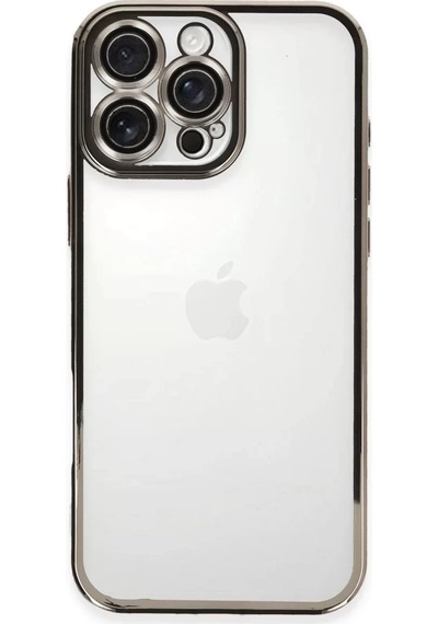 Newface Apple İphone 16 Pro Kılıf Razer Lensli Silikon - Titanyum Gri