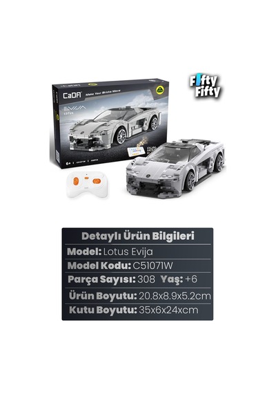 Cada Uzaktan Kumandalı Lotus Evija -c51071w 308 Parça Oyuncak Yapım Seti Blok Araba Cada Uzaktan Kumandalı Lotus Evija -c51071w 308 Parça Oyuncak Yapım Seti Blok Araba