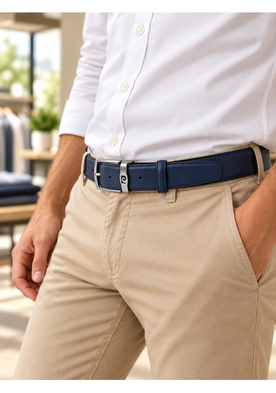 Pierre Cardin %100 Hakiki Deri Lacivert Klasik Erkek Kemeri