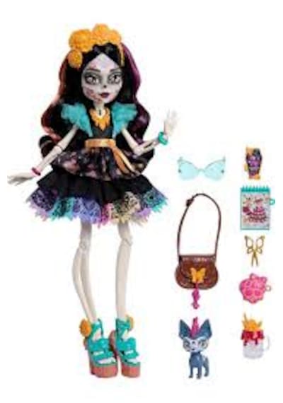 Monster High Ana Karakter Bebekler Hpd53 - Siyah Elbiseli Skelita Calaveras Jhk34 Çok Renkli