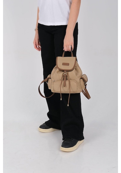 Silver Polo Sp1207 Kadın Sırt Çantası Saten Vizon-camel