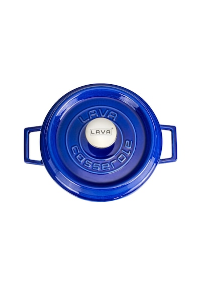 Lava Döküm Çap Ø 24cm Çok Amaçlı Yayvan Tencere Döküm Demir Yekpare Kulplu Premium Serisi - Majolica Mavi Mavi