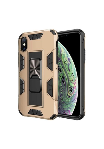 Apple Uyumlu iPhone X Kılıf Zore Volve Kapak Gold