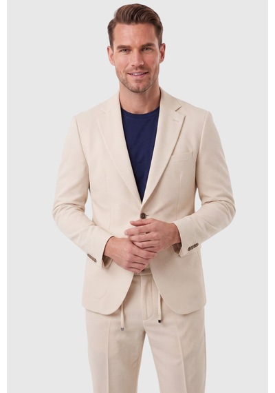 Deepsea Erkek Bej Slim Fit Likralı Gofre Kumaş Takım Elbise İpli Lastikli Pantolon 2602326