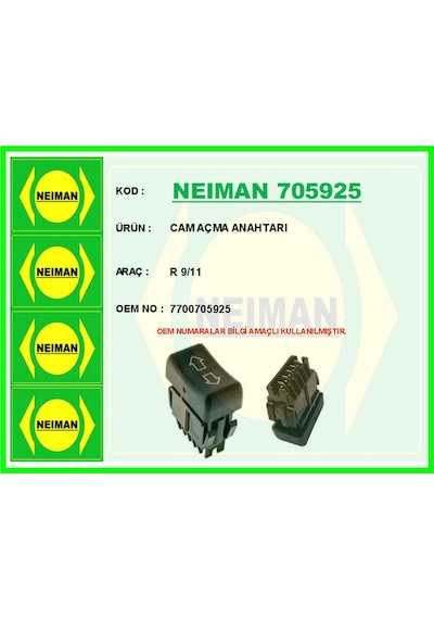Csmtex Cam Açma Anahtarı Renault R9-r11 Tekli 5 Pin Çok Renkli
