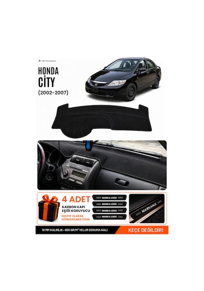 Honda Cıty 2002-2007 Uyumlu Torpido Koruma, Torpido Örtüsü, Torpido Kılıfı - Siyah - Ho002