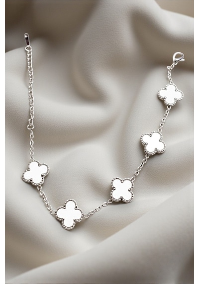 Taşlı Royal Pearl Petal Model Kadın Çelik Bileklik Diğer
