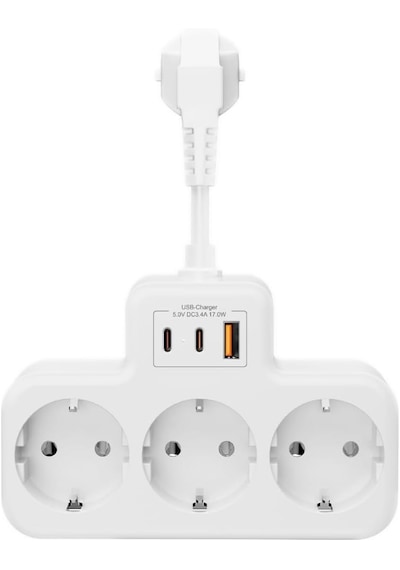 Yüksek Voltaj Korumalı Priz, Duvar Tipi Kısa Kablolu Priz Çoğaltıcı, 3x Soket, 2x Type-c, 1x Usb, 16a, 3680w, 1050 Joule, Çocuk Korumalı, Isıya Dayanıklı Yapı 0.13 M Yüksek Voltaj Korumalı Priz, Duvar Tipi Kısa Kablolu Priz Çoğaltıcı, 3x Soket, 2x Type-c, 1x Usb, 16a, 3680w, 1050 Joule, Çocuk Korumalı, Isıya Dayanıklı Yapı 0.13 M