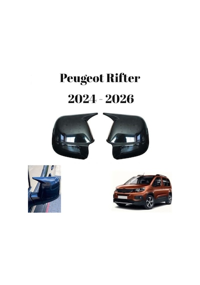 Peugeot Rifter 2024 2025 2026 Uyumlu Araca Özel Yarasa Batman Piano Black Ayna Kapağı Takımı