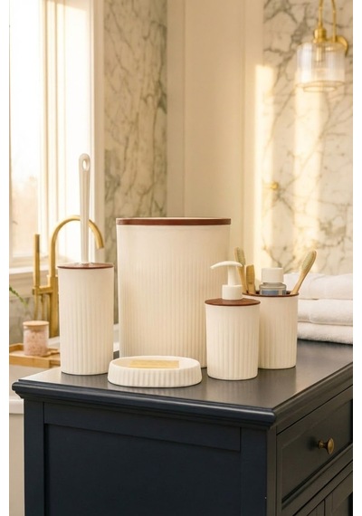 Makri Home Banyo Seti, Yuvarlak, Beyaz, Hacim: 6 Litre Beyaz