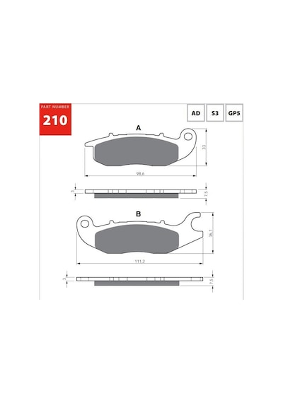 Gold Ad 210 Fren Balata Sinter Metal