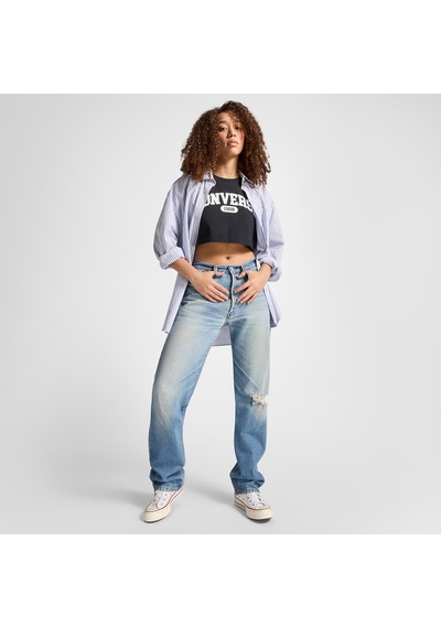 Converse Sporty Cropped Kadın Siyah T-shirt