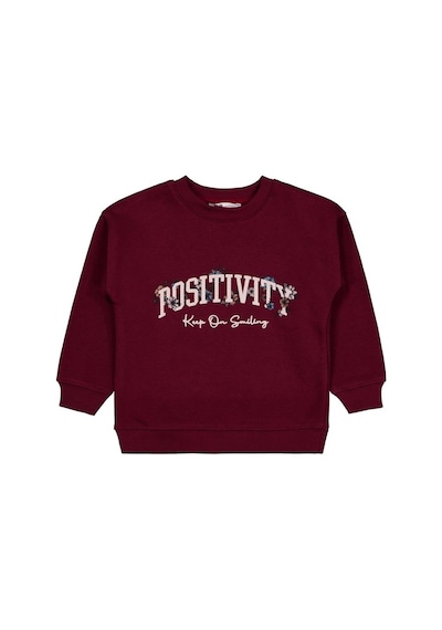 Civil Girls Posıtıvıty Baskılı 2-5 Yaş Sweatshirt - Bordo