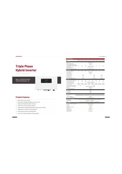 Chısage 50kw Hibrit Trifaze Inverter Yüksek Voltaj