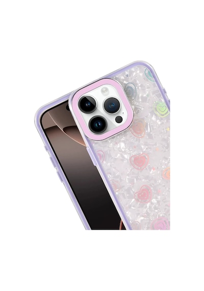 Apple iPhone Uyumlu  15 Pro Uyumlu Lumi Desenli Kapak - Mor
