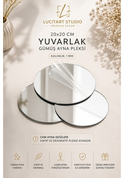1 Bir Adet 20x20 Cm Yuvarlak Gümüş Pleksi Dekoratif Hafif Pleksi Modern Duvar Dekoru Oval Form Pleksi Gümüş Renk Modern Ev Dekorasyonu Gümüş Gümüş