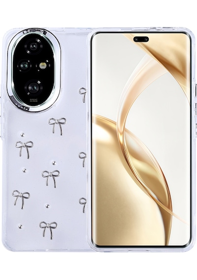 Honor 200 Pro Kılıf Airbag Tasarımlı Simli Şeffaf Zore Kutup Kapak Fiyonk