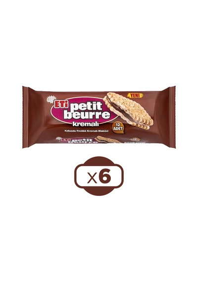 Eti Kakaolu Fındık Kremalı Petibör Bisküvi 6 x 270 G