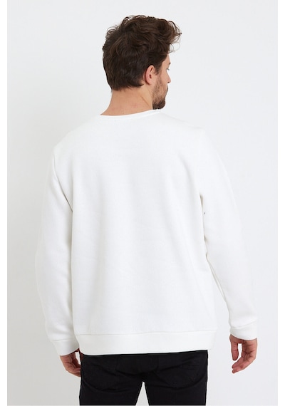 Süperlife Erkek Bisiklet Yaka Regular Fit Brooklyn Baskılı İnce Sweatshirt Spr23sw330 Ecru