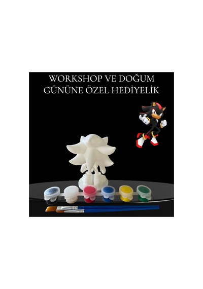 3d Shadow Figür Boyama Seti - Kendin Boya Hobi Ve Etkinlik Seti - Akrilik Boya + 2 Fırça