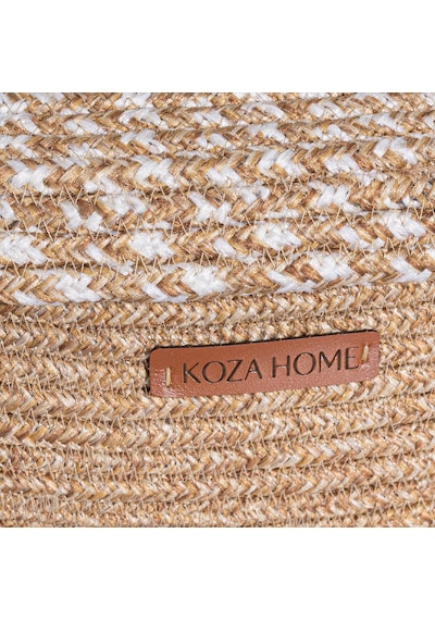 Cesta Kapaklı El Yapımı Pamuklu Natural Bej Hasır Dekoratif Sepet 25cmx34cm 9035 Natural