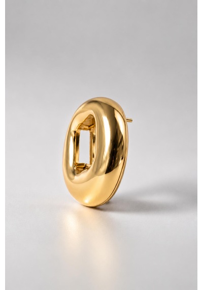 Gold Hollow Form Küpe Açık Gold