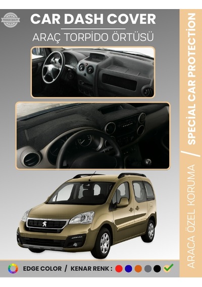 Peugeot Partner Tepee 2008-2018 Kapaklı Torpido Örtüsü Ön Göğüs Koruma Tam Uyum - 332 Stiloto