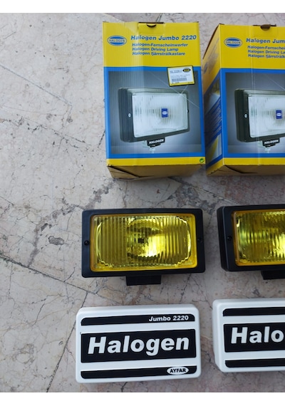 Sis Lambası Düz Çizgili Sarı Cam Halogen Kapaklı Sis Farı Ø 242x133