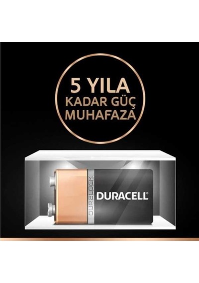 Duracell Alkalin 9 Volt Pil