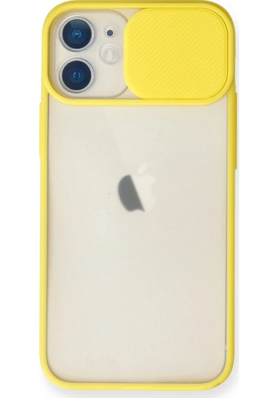 Newface Apple iPhone Uyumlu 11 Kılıf Palm Buzlu Kamera Sürgülü Silikon Semeglbl - 64 - Sarı