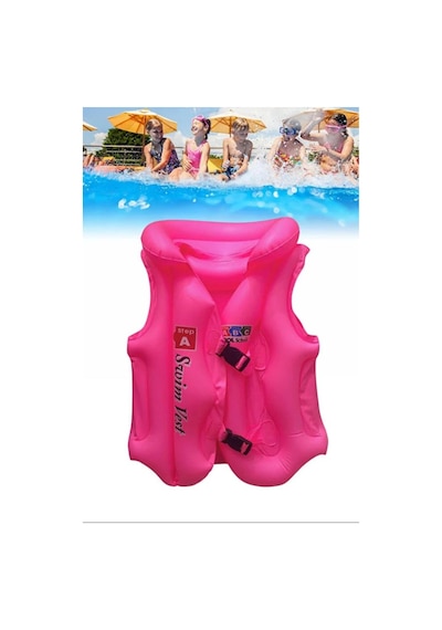 Abc Desen Pembe Çocuklar İçin Havuz Deniz Can Yeleği Pembe