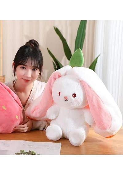 Çilek Tavşan Çantalı 30 Cm Çok renkli