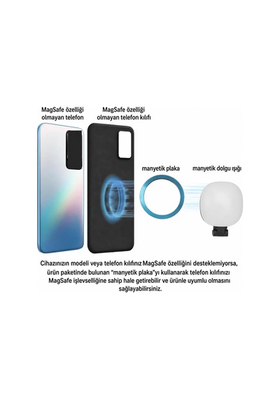 Manyetik Led Dolgu Işığı, Aynalı 3 Modlu Şarjlı Selfie Işığı N01