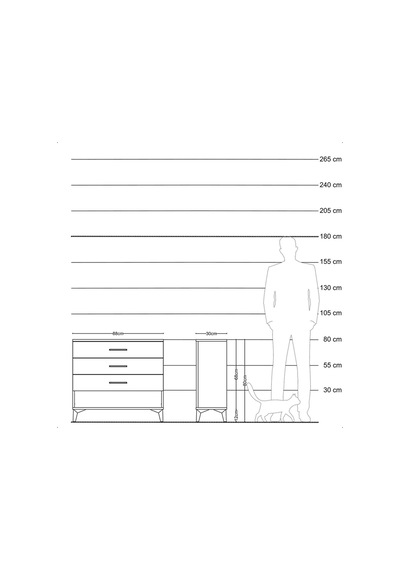 Arges Şifonyer 3 Çekmeceli 88x30x80 Aytaşı-çam Aytası