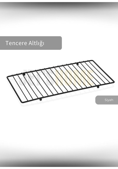 Jet's Home Nihale Paslanmaz Tencere Çaydanlık Altlığı Isıya Dayanıklı Siyah 47x24 Cm Siyah