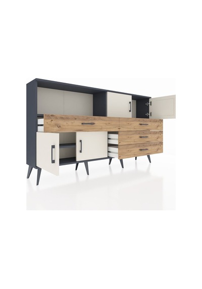 Arges Konsol 2 Raflı 4 Çekmeceli 4 Kapaklı 176x30x99 Antrasit-aytaşı/çam Aytası/atlas Çam - Antrasıt Arges Konsol 2 Raflı 4 Çekmeceli 4 Kapaklı 176x30x99 Antrasit-aytaşı/çam Aytası/atlas Çam - Antrasıt