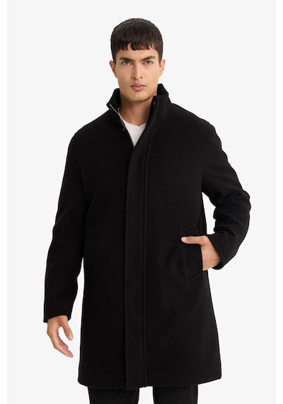 Defacto Regular Fit Dik Yaka Cepli Fermuarlı Astarlı Kaşe Parka F0752ax25wnbk27 Siyah-bk27