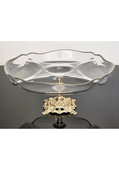 Atabey Home Bölmeli Servis Tabaği Döküm Ayakli Gold Detayli & Sunumluk & Kahvaltilik & Çerezlik 30cm