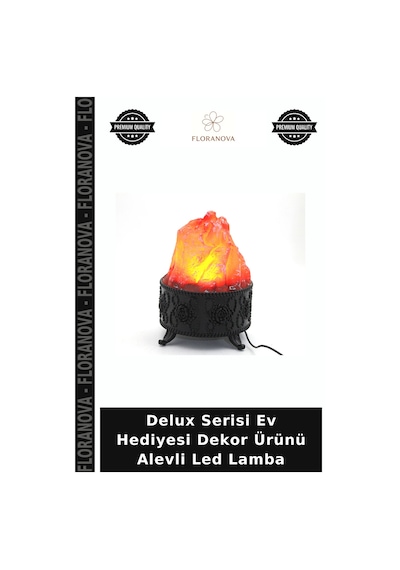 Delux Serisi Ev Hediyesi Dekor Ürünü Alevli Led Lamba Çok Renkli