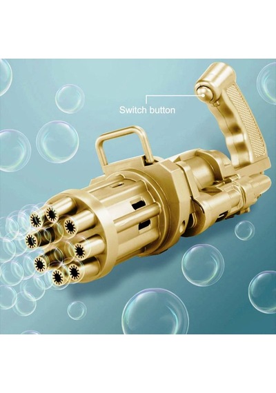 Yeni Dizayn Çoklu Köpük Atan Köpük Tabancası Bubbles Gun Baloncuk Tabancası Pilli Köpük Makinası Gold Gun